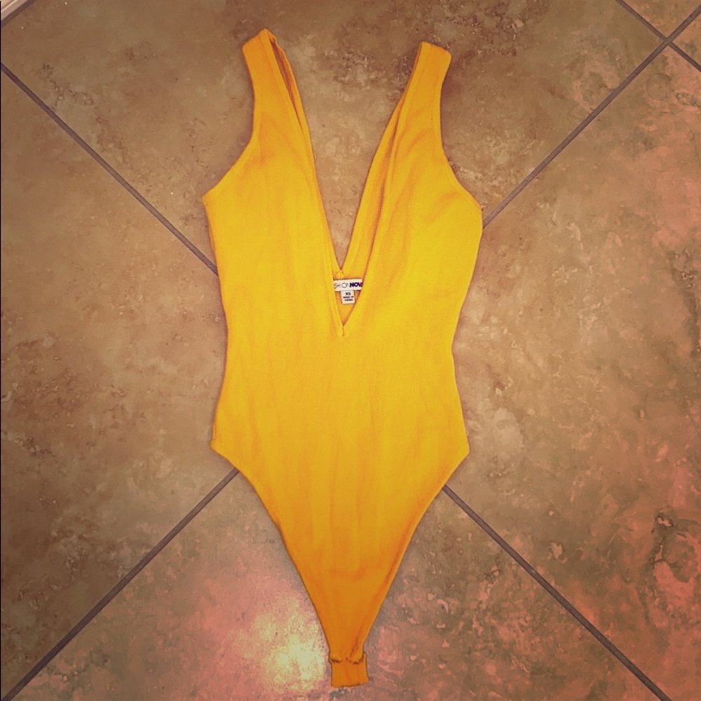 NWOT Thong Bodysuit - Deep V Front and Back